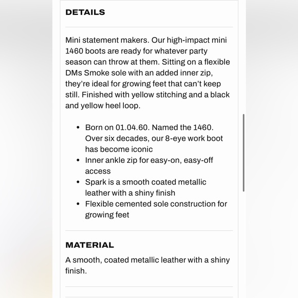 Dr. Martens 1460 metallic lace up boots. Junior size 11. - Picture 6 of 6